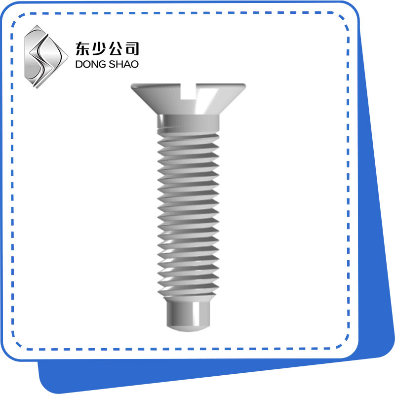 Slotted Countersunk Kepala meneng karo Full Dog Point